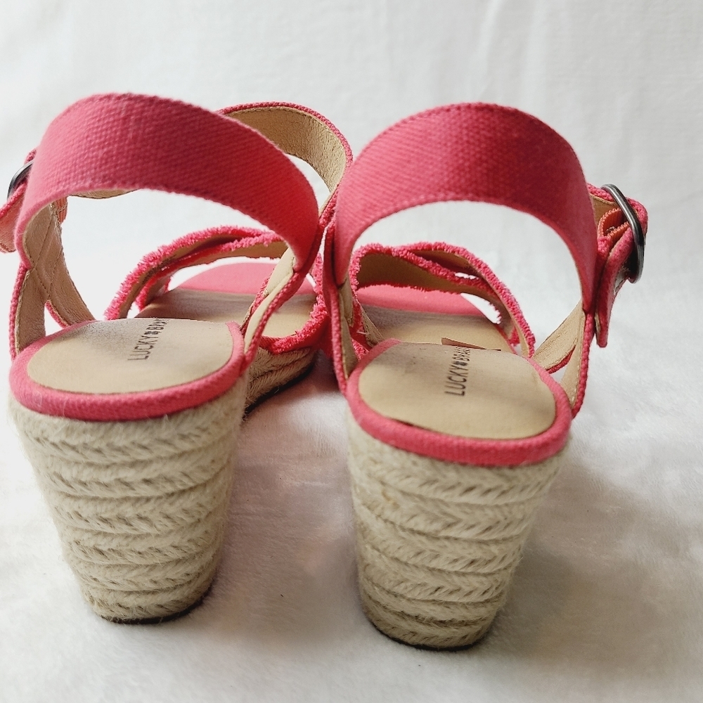 NWOT LUCKY BRAND margaline fabric open toe sandals - Picture 5 of 7